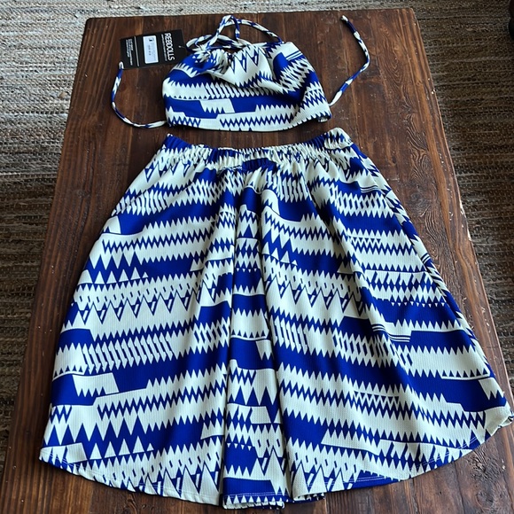 Rebdolls 1X “Ms. Virginia” Blue & White Skater Skirt Set - Picture 3 of 13